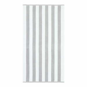 Fehér-szürke frottír pamut fürdőlepedő 90x140 cm Reversible Stripe – Bianca kép