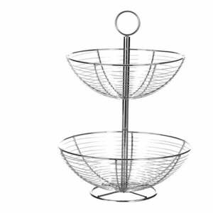 Baker 2 szintes fém gyümölcsös kosár, magasság 41 cm - Casa Selección kép