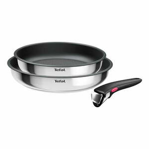 Rozsdamentes acél serpenyő készlet tapadásmentes felülettel, levehető nyéllel 2 db-os ø 26 cm INGENIO Cook Eat L8813S75 – Tefal kép