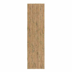 Zöld-natúr színű kétoldalas kézi szövésű juta futószőnyeg 60x300 cm Jute Boucle Green – Flair Rugs kép