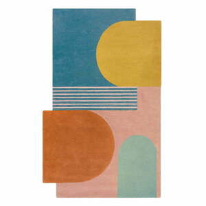 Kék kézi szövésű gyapjú szőnyeg 150x240 cm Lozenge Bright Multi – Flair Rugs kép