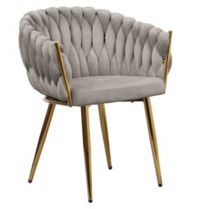Étkezőszék, szürkésbarna Taupe Velvet szövet/gold króm arany, DEILA kép