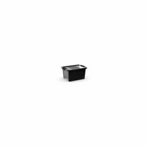 Fekete fedeles műanyag tárolódoboz 36, 5x26x19 cm Bi-Box S – KIS kép