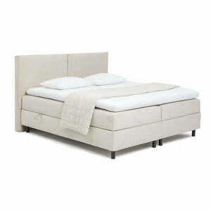 Bézs ágyneműtartós boxspring ágy 160x200 cm Elva Bold – Bonami Selection kép
