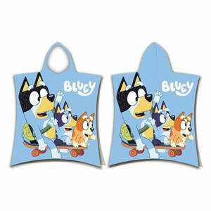 Kék pamut gyerek fürdőponcsó 3-8 év Bluey Skate – Jerry Fabrics kép