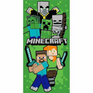 Zöld pamut gyerek fürdőlepedő 70x140 cm Minecraft Let´s Survive – Jerry Fabrics kép