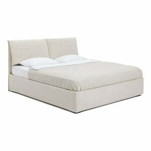Bézs színű kárpitozott franciaágy tárolóhelyiséggel, matraccal/ráccsal 160x200 cm Thessa Pillow - Bonami Selection kép