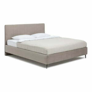 Kárpitozott franciaágy taupe színű matraccal/ráccsal 180x200 cm Noira Slim - Bonami Selection kép