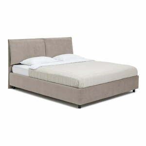 Kárpitozott franciaágy taupe színű, tárolóhellyel, matraccal/ráccsal 180x200 cm Myra Pillow - Bonami Selection kép