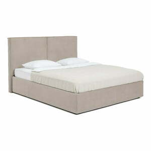 Kárpitozott franciaágy taupe színű, tárolóhellyel, matraccal/ráccsal 180x200 cm Thessa Bold - Bonami Selection kép