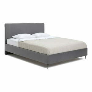 Szürke kárpitozott franciaágy matraccal/ráccsal 180x200 cm Noira Slim - Bonami Selection kép