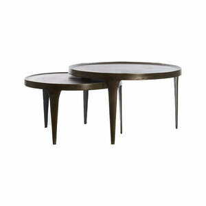 Barna kerek dohányzóasztal szett 2 db-os ø 75 cm Tobias – Light & Living kép