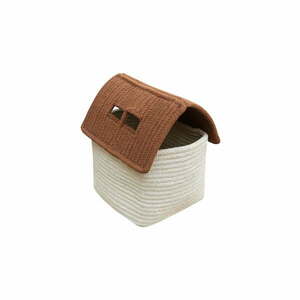 Krémszínű textil játéktároló kosár 22x22x34 cm House Toffee – Lorena Canals kép