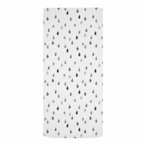 Fekete-fehér gumis pamut-szatén gyerek lepedő babaágyhoz 60x120 cm Bunnies in the Rain – Butter Kings kép