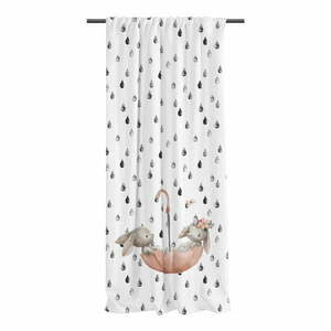 Fehér pamut-szatén gyerek függöny 110x170 cm Bunnies in the Rain – Butter Kings kép