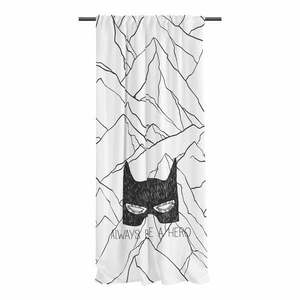 Fekete-fehér pamut-szatén gyerek függöny 110x250 cm Be a Hero – Butter Kings kép