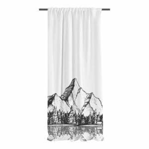 Fekete-fehér pamut-szatén függöny 110x250 cm Cabin in the Mountain – Butter Kings kép