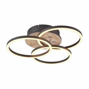 Fekete-barna LED mennyezeti lámpa 43x43 cm Circle – Trio kép