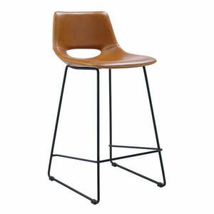 Konyakbarna bőrutánzat bárszék (ülésmagasság 65 cm) Zahara – Kave Home kép
