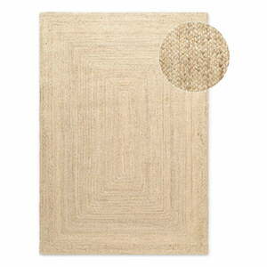 Világos natúr színű kétoldalas-kézi szövésű juta szőnyeg 120x180 cm Sharmila Natural White – Hanse Home kép