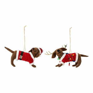 Gyapjú karácsonyfadísz készlet 2 db-os 12 cm Monty – Bloomingville kép
