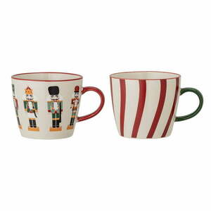 Agyagkerámia bögre szett 2 db-os cappucinóhoz karácsonyi mintával 300 ml Jolly – Bloomingville kép