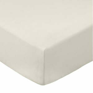 Bézs gumis pamut-perkál lepedő 185x200 cm Cotton Percale – Bianca kép
