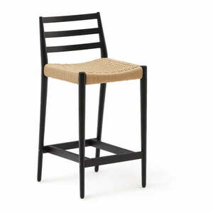Fekete-natúr színű tölgyfa bárszék (ülésmagasság 70 cm) Analy – Kave Home kép