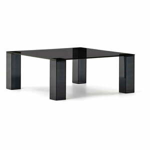 Sötétszürke üveg dohányzóasztal 85x85 cm Adularia – Kave Home kép