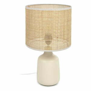 Krémszínű-natúr színű kerámia asztali lámpa (magasság 46 cm) Erna – Kave Home kép