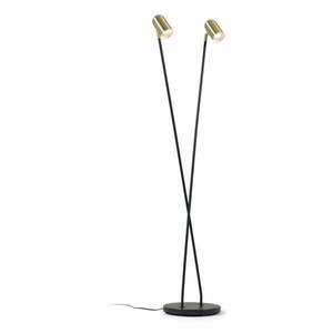 Fekete-aranyszínű állólámpa fém búrával (magasság 152 cm) Clemence – Kave Home kép