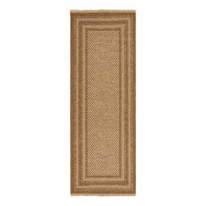 Natúr színű kültéri futószőnyeg 80x230 cm Layla Border – Flair Rugs kép
