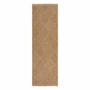 Natúr színű kültéri futószőnyeg 80x230 cm Nora Diamond – Flair Rugs kép