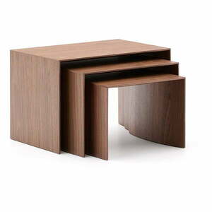 Tárolóasztal szett 3 db-os diófa dekorral 40x60 cm Litto – Kave Home kép