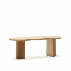 Étkezőasztal tölgyfa dekorral 100x200 cm Nealy – Kave Home kép
