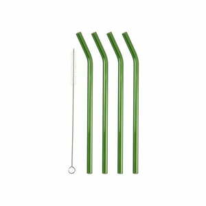 Üveg szívószál készlet tisztítókefével, 4 db-os – Lyngby Glas kép