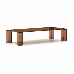 Barna üveg dohányzóasztal 60x140 cm Adularia – Kave Home kép