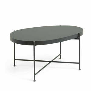 Fekete dohányzóasztal üveg asztallappal 55x82 cm Marlet – Kave Home kép