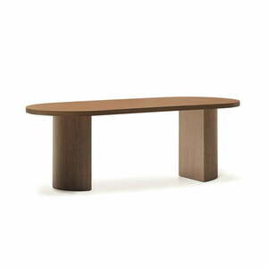 Kerek étkezőasztal diófa dekoros asztallappal 100x200 cm Nealy – Kave Home kép