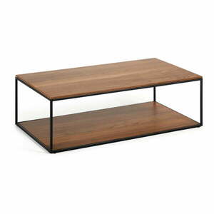 Sötét natúr színű dohányzóasztal diófa dekoros asztallappal 60x110 cm Yoana – Kave Home kép