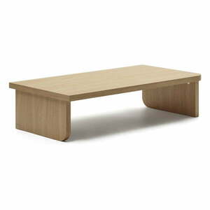 Natúr színű dohányzóasztal tölgyfa dekorral 75x140 cm Oaq – Kave Home kép