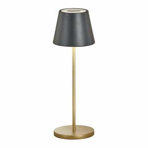 Fekete-aranyszínű LED asztali lámpa fém búrával (magasság 34 cm) Cosenza – Fischer & Honsel kép