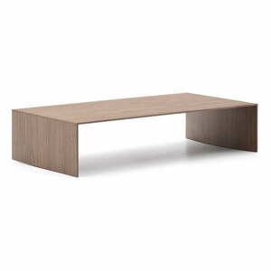 Sötét natúr színű dohányzóasztal diófa dekorral 70x140 cm Litto – Kave Home kép