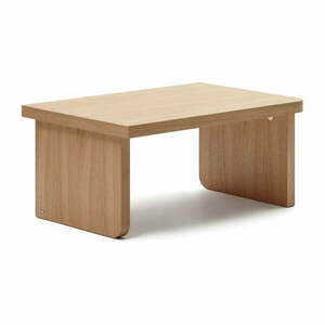 Natúr színű dohányzóasztal tölgyfa dekorral 89x62 cm Oaq – Kave Home kép