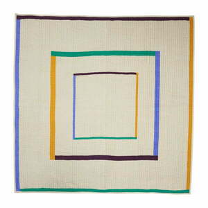 Bézs pamut ágytakaró franciaágyra 260x260 cm Twist - Hübsch kép