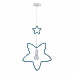 Fehér-világoskék függőlámpa textil búrával Single – Candellux Lighting kép