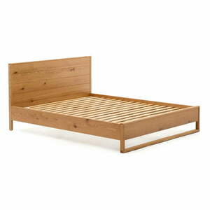 Natúr színű tölgyfa egyszemélyes ágy ágyráccsal 90x190 cm Alguema – Kave Home kép