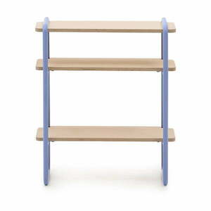 Világoskék-natúr színű függő gyerek könyvespolc kőrisfa dekorral 60x70x28 cm Tinn – Kave Home kép