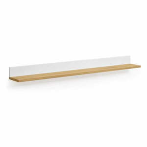 Fehér-natúr színű fali polc tölgyfa dekorral 120 cm Abilen – Kave Home kép