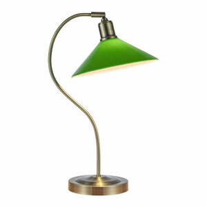 Zöld-sárgaréz színű asztali lámpa üveg búrával (magasság 49 cm) Vela – Markslöjd kép